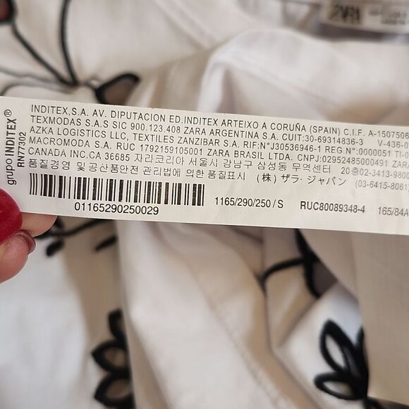 5/$55 Zara Women's Short Sleeve Flower Eyelet Embroidery Cut-Out Shirt, M - Picture 7 of 7